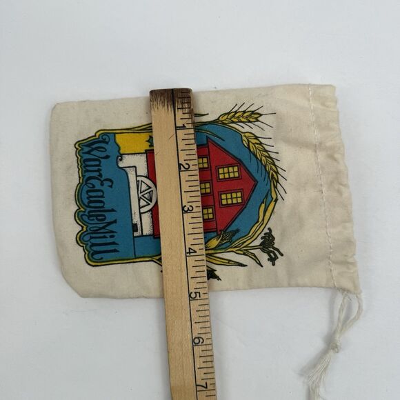 Handmade War Eagle Mill Small Drawstring Bag 7”x5” Graphic Print - Picture 7 of 7